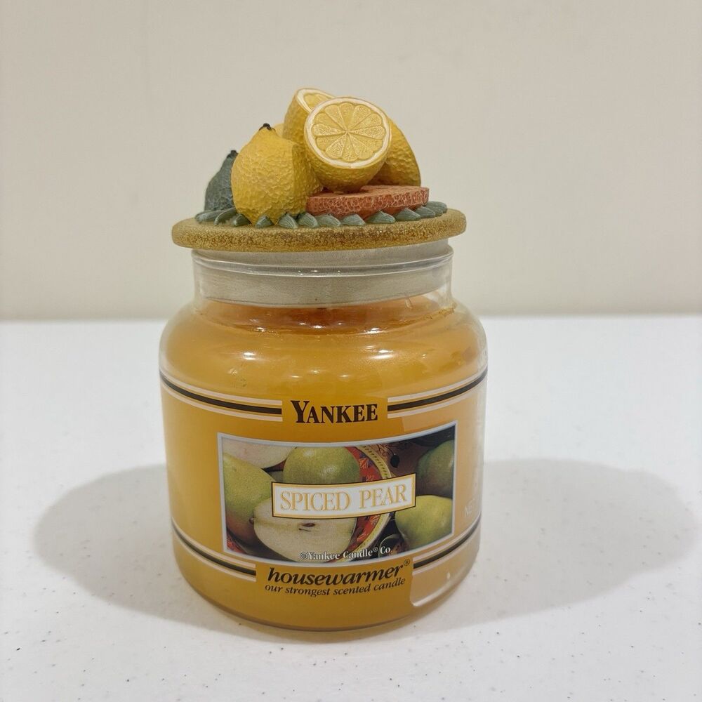 Yankee Candle 14.5oz SPICED PEAR Retired Black Band Housewarmer NEW Fall Vibes